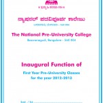 Inaugural function of first Year Pre-University Classes for the year 2012-2013